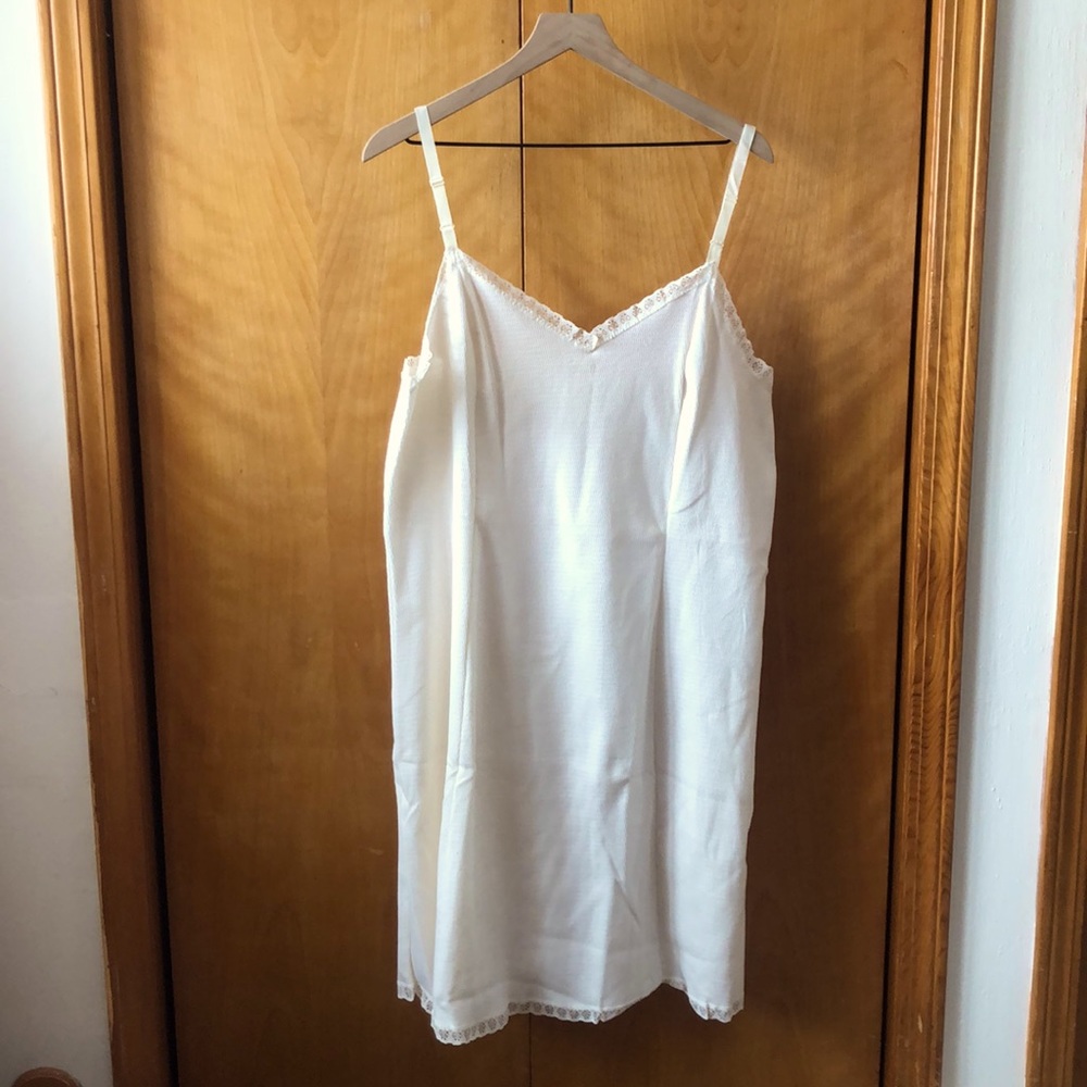 Vintage Polyester Cotton Stretch Thermal Slip XL